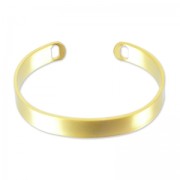 Bracelet jonc ovale 2 trous 16 cm doré satiné x1|raw }}
