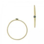 Bague texturée avec Oxyde de Zirconium - T50 Vert Émeraude - doré à l'or fin x1