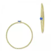 Bague texturée avec Oxyde de Zirconium - T52 Bleu Saphir - doré à l'or fin x1