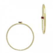 Bague texturée avec Oxyde de Zirconium - T52 Fuchsia - doré à l'or finx1