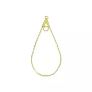 Supports boucles d'oreilles gouttes un anneau 44x23 mm doré x2