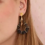 Supports boucles d'oreilles gouttes un anneau 44x23 mm doré x2