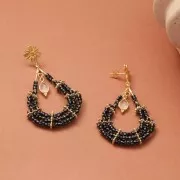 Supports boucles d'oreilles gouttes un anneau 44x23 mm doré x2