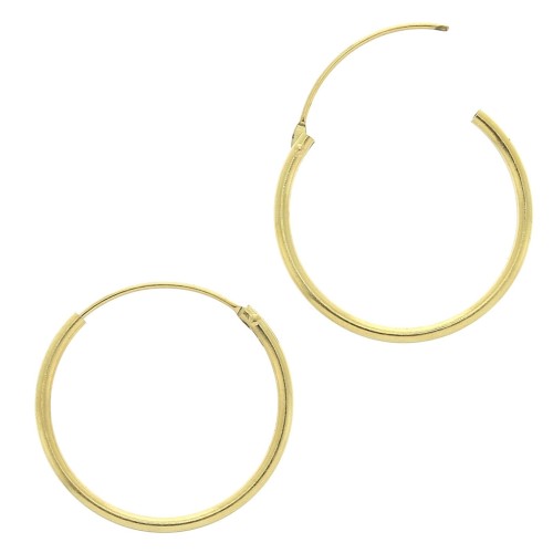 Créoles rondes 19 mm - Fil 1.2 mm - Doré x2