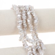 Perles d'eau douce Keshi - perles baroques irrégulières 9-13 mm - Blanc x19.5cm
