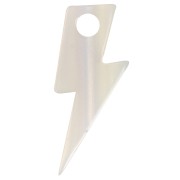 Pendentif éclair 25 mm en acétate - Blanc effet sirène x1|raw }}