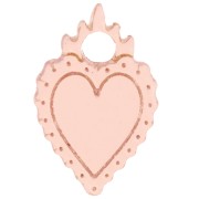 Breloque coeur ex-voto 19.5x13 mm en acétate - Nude x1|raw }}