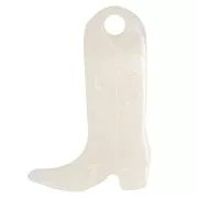 Breloque Santiag botte cowboy 20x13 mm en acétate - Marbré Ivoire x1