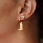 Breloque Santiag botte cowboy 20x13 mm en acétate transparente - Bleu x1