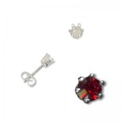 Clous d'oreilles pour cabochon 4 mm en Argent 925 x4