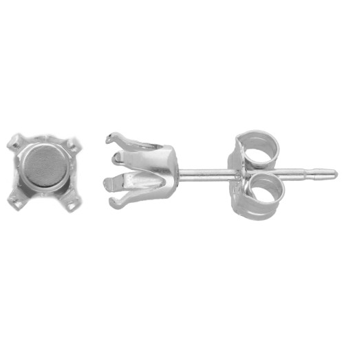 Clous d'oreilles pour cabochon 4 mm - Argent 925 x4