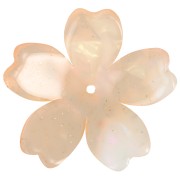 Pendentif fleur 25 mm en acétate - Marbré Pêche nacré pailleté x1 |raw }}