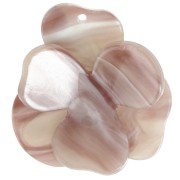 Pendentif fleur en relief 41x40 mm en acétate - Cappuccino - Blanc x1