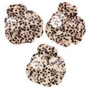 Pendentif fleur en relief 41x40 mm en acétate - Tacheté Marron - Crème x1