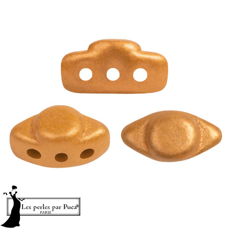 Perles en verre Volos® par Puca® 4x8 mm - Apricot Metallic Mat x10g