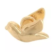 Breloque oiseau 6x8 mm - Doré à l'or fin x1