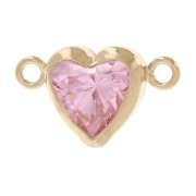 Intercalaire coeur horizontal 9x5.5 mm avec CZ - Gold filled (or laminé) - Rose|raw }}