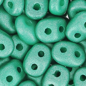 SuperDuo 2,5x5 mm Satin Metallic Teal x10g