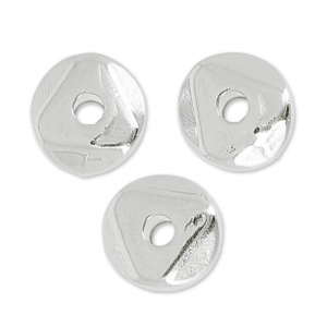 Perles irrégulières nuggets 6 mm Placage Argent fin vieilli x5