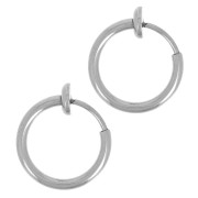 Mini créoles clips - Pour oreilles non percées 13 mm - Acier inoxydable x2|raw }}