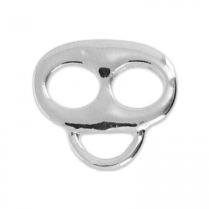 Passant attache breloque pour cordon 4 mm rhodié x1