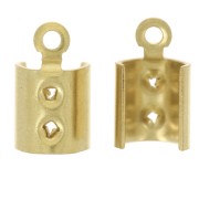 Pince lacet rond 4 mm Doré x6