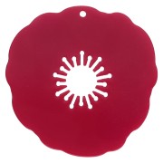 Pendentif coquelicot 40 mm en acrylique - Rouge x 1