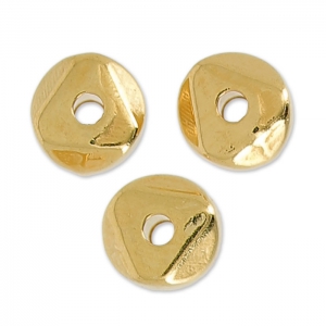 Perles irrégulières nuggets 6 mm doré rose x5