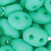 SuperDuo 2,5x5 mm Opaque Green Turquoise Silk Mat x10g|raw }}