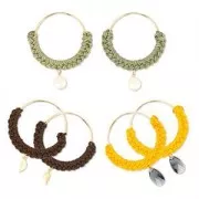 Supports boucles d'oreilles - Créoles 30 mm - avec 1 trou - light gold x2
