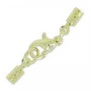 Fermoir pince lacet 2 mm light gold x1