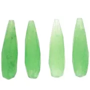 Perles Gouttes facettées en jade teinté 29 mm Vert Emeraude x1