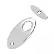 Fermoir T ovale 25 mm Placage Argent fin vieilli x1|raw }}