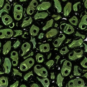 MiniDuo 2x4 mm Jet Green Luster x10g