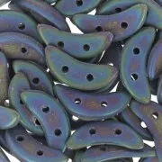 Czechmates Crescent 2 trous 3 x 10 mm Blue Iris Mat x5g