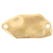 Intercalaire irrégulier 22x11 mm résine époxy effet vitrail Doré à l'or fin - Vert