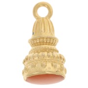 Pendentif ethnique 28x13 mm avec résine époxy - Doré à l'or fin - Topaz x1|raw }}