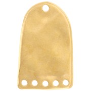 Pendentif chandelier 27x17 mm résine époxy effet vitrail - Doré à l'or fin - Bleu