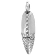 Pendentif dague travaillé 23x6 mm - Placage Argent fin vieilli x1