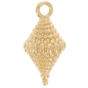 Breloque losange ethnique texturé 18x9 mm - Doré à l'or fin x1|raw }}