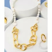 Intercalaire irrégulier martelé 26x25.5 mm - Doré à l'or fin x1