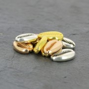 Intercalaire coquillage Cauri 19 mm - Doré à l'or fin x1