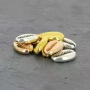 Intercalaire coquillage Cauri 19 mm - Doré rose x1