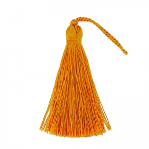 Pompon imitation soie 70 mm Orange x1