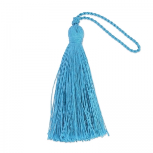 Pompon imitation soie 70 mm Turquoise x1