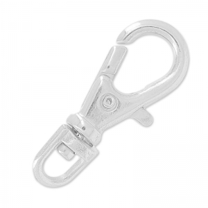 Porte clés mousqueton 23 mm - Argenté x1