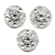 Intercalaires ronds fleur 12 mm argenté vieilli x6|raw }}