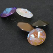 Cabochon Swarovski 1122 Rivoli 12 mm Crystal Army Green DeLite x1