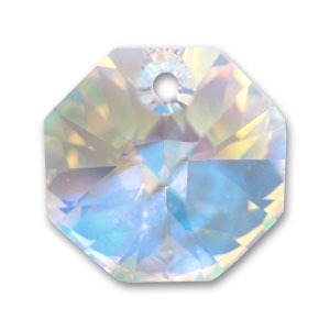 Octogone Swarovski 6401  8 mm un trou Crystal AB x1
