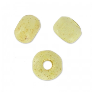 Perles rondes aplaties en bois 5.5x3.5 mm Crème x50